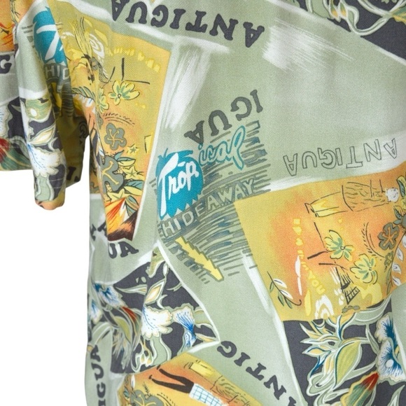 Vintage Island Traders Short Sleeve Button Down Tropical Rayon Shirt, Small - Picture 6 of 7